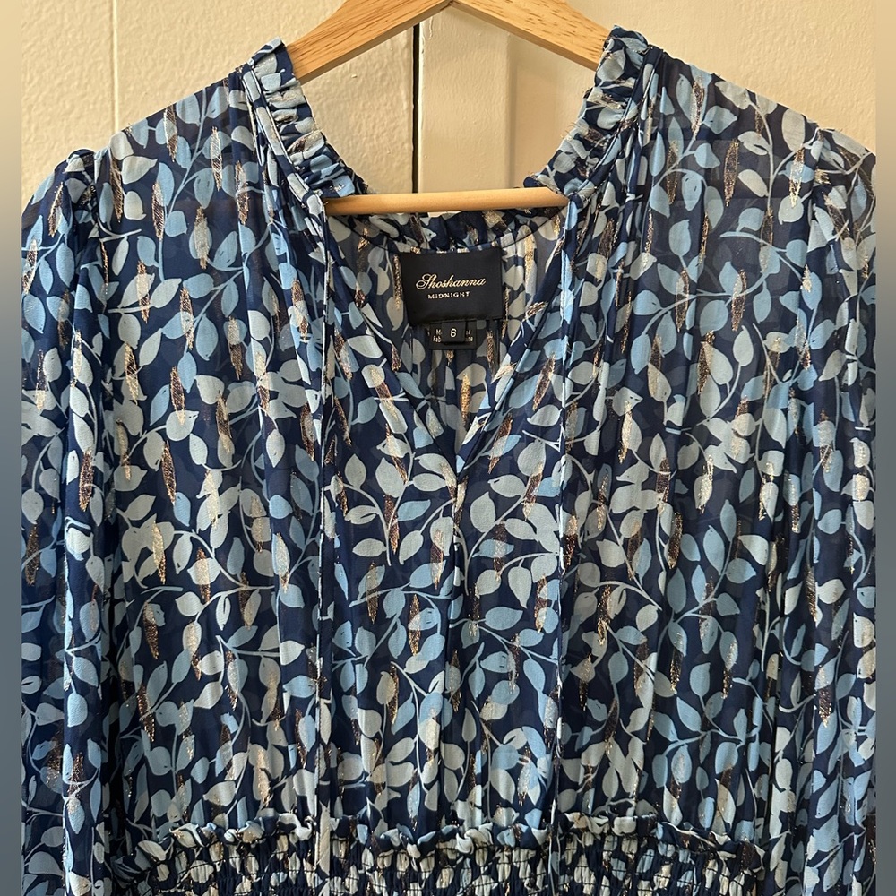SHOSHANNA— Midnight Floria Long-sleeve Dress, Size 6